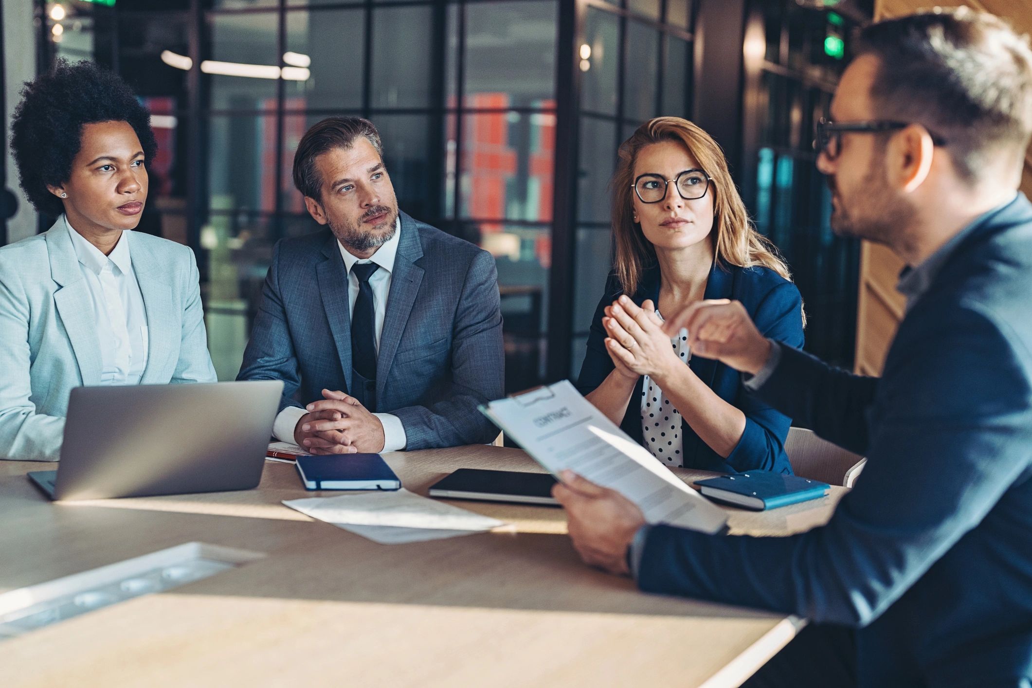 business consulting professionals meeting